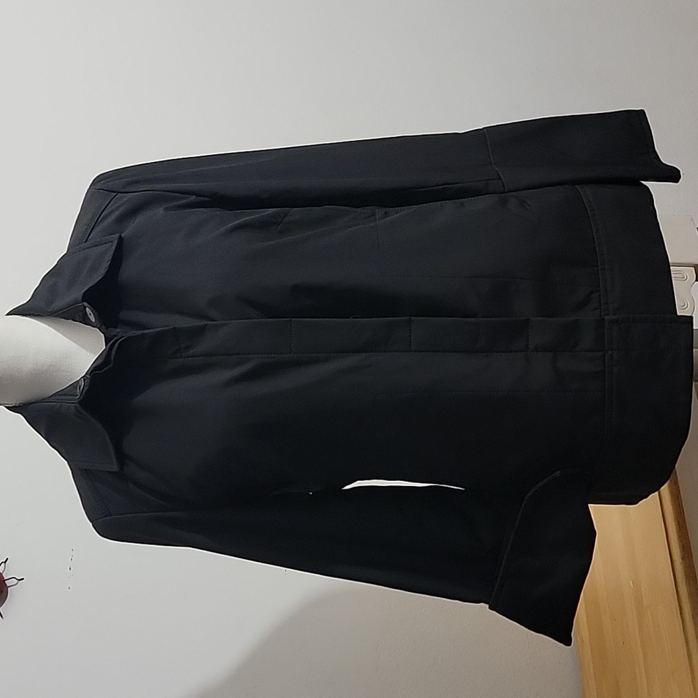 GAP Womens Black Hidden Snap Button Collard Jacket